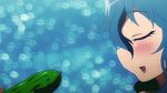  3girls animated animated_gif blue_hair eating green_hair hii-chan lowres mermaid multiple_girls muromi-san namiuchigiwa_no_muromi-san phallic_symbol purple_hair sexually_suggestive sumida-san 