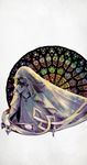  brown_hair closed_eyes deemo girl_(deemo) highres official_art platinum_(deemo) praying profile solo stained_glass standing veil 