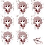  :d :o ^_^ anchor_hair_ornament closed_eyes fang hair_ornament hairclip heart ikazuchi_(kantai_collection) kantai_collection long_hair monochrome naono_naoru neckerchief open_mouth pout school_uniform serafuku short_hair smile translation_request twitter_username 