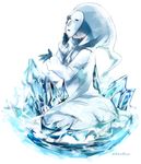  bad_id bad_pixiv_id blue cloak crystal deemo fukiyu_(fhxyhky) gloves holding hood kneeling mask masked_lady_(deemo) solo tears water 