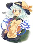  2015 blush dated eyeball frills green_eyes green_hair hat hat_ribbon heart heart_of_string iroyopon komeiji_koishi long_sleeves looking_at_viewer open_mouth ribbon round_teeth shirt short_hair signature simple_background sketch skirt smile solo string teeth third_eye touhou upper_body veins vest white_background wide_sleeves 
