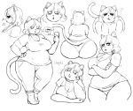  &lt;3 anthro big_breasts big_butt biting_lip breasts butt cat catti_(deltarune) choker clothing crossed_arms deltarune dialogue ear_piercing english_text eyes_closed eyewear feline female footwear hair hat headphones jockington_(deltarune) looking_at_viewer mammal monochrome musical_note open_mouth outta_sync overweight overweight_female panties phone piercing reptile scalie shirt shoes simple_background sitting sketch snake sunglasses text thick_thighs underwear video_games white_background wide_hips 