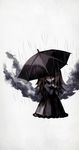  black_skirt covering_face deemo girl_(deemo) highres i_hate_to_tell_you_(deemo) official_art rain skirt solo umbrella 