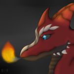  &lt;3 2015 akanisen anthro blue_eyes dragon exeter eyelashes fire fire_breathing horn icon male open_mouth plain_background scales scalie smile solo western_dragon 