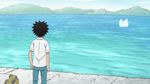  1boy animated animated_gif black_hair blood lowres mukoujima_takurou namiuchigiwa_no_muromi-san subtitled 