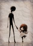  deemo deemo_(character) dress girl_(deemo) height_difference holding_hands miragealoniar pantyhose smile walking 