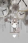  bad_id bad_pixiv_id bangs black_legwear broken broken_chain brown_hair chain deemo dress expressionless full_body gears girl_(deemo) heart highres kidato_(hamm235) long_hair looking_at_viewer muted_color no_mouth pantyhose solid_circle_eyes solo standing surreal swing watch wreath 