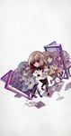  brown_hair chessboard deemo dissolving doorway full_body girl_(deemo) highres official_art run_go_run_(deemo) running silhouette transparent 