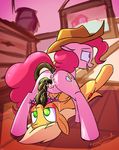  2015 anal anal_penetration anus applejack_(mlp) blonde_hair butt cowboy_hat cutie_mark duo earth_pony equine female female/female feral friendship_is_magic green_eyes hair hat horse inside kanashiipanda long_hair lying mammal my_little_pony on_back penetration pink_hair pinkie_pie_(mlp) pony pussy tatzljack tatzlwurm tentacles tongue tongue_out vaginal vaginal_penetration 