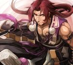  armor brown_eyes japanese_armor kusazuri male_focus red_hair ruchi siddham sideburns solo tonbokiri_(touken_ranbu) touken_ranbu 