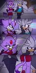  ... anthro blaze_the_cat breasts chacumera chest_tuft clothed clothing comic duo english_text feline female fur half-closed_eyes hedgehog male mammal open_mouth outside silver_the_hedgehog smile sonic_(series) text tongue tuft 