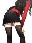  ass black_legwear fate/stay_night fate_(series) from_behind head_out_of_frame pleated_skirt ruchi skirt solo thighhighs toosaka_rin zettai_ryouiki 