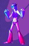  2015 abstract_background ambiguous_gender android bared_teeth cyan_eyes mutisija not_furry pose shiny solo standing teeth 