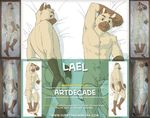  2014 advertisement annoying_watermark anthro artdecade balls bed_sheet cat clothing dakimakura feline fur looking_at_viewer lying male mammal muscles nude penis pillow pillowcase smile solo text the_luck_of_fools watermark 