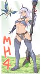  1girl bare_shoulders breasts capcom character_request feathers female hetero insect_glaive large_breasts legs monster_hunter nipples panties senbei_(avocadochaya) underwear 