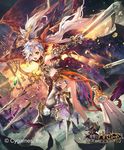  gauntlets orange_eyes shingeki_no_bahamut sword teddy_(khanshin) twintails weapon white_hair wings 