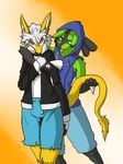  anthro brother brothers cute girly hug invalid_tag ivan_the_lucario_(character) johnsergal_(character) kemono love lucario male nintendo osukemo otokonoko pok&eacute;mon sergal sibling video_games 