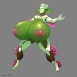  2015 big_breasts breasts dieselbrain female flora_fauna flower huge_breasts humanoid hyper hyper_breasts nipples nude plain_background plant solo 