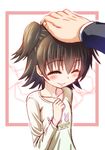  akagi_miria black_hair closed_eyes hand_on_another's_head highres idolmaster idolmaster_cinderella_girls o223 out_of_frame petting short_hair smile solo_focus twintails two_side_up 
