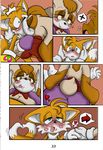  &lt;3 age_difference anthro big_breasts blush breasts brown_eyes canine cleavage clothed clothing comic digital_media_(artwork) duo female fox hair huge_breasts kiss_mark kissing lagomorph male male/female mammal michiyoshi miles_prower milf mother parent rabbit smile sonic_(series) vanilla_the_rabbit young 