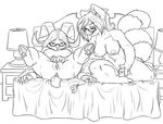  2015 anthro baiko big_breasts breasts caprine cskairi eyewear female female/female glasses mammal masturbation pussy red_panda sheep spreading zanta 