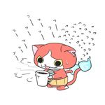  bad_pixiv_id blue_fire cat cup fire haramaki jibanyan mug multiple_tails no_humans notched_ear open_mouth solo sweatdrop tail tail-tip_fire toyo_(toyoyomi) two_tails white_background youkai youkai_watch 
