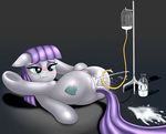  2015 anus blush bottle butt cutie_mark dock earth_pony enema equine female feral friendship_is_magic glass hair hooves horse long_hair lying mammal maud_pie_(mlp) milk my_little_pony on_back pony purple_hair pussy rainingskys solo underhoof 