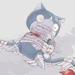  bad_pixiv_id bdsm bondage bound cat gag improvised_gag multiple_tails no_humans notched_ear rivets robonyan robot solo sweat tail tape tape_gag toyo_(toyoyomi) two_tails yellow_eyes youkai youkai_watch 