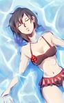  1girl bikini breasts eye_closed eyes_closed frilled_bikini frills ruby_rose rwby short_hair swimsuit water 