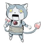 bad_pixiv_id cat multiple_tails no_humans notched_ear open_mouth rivets robonyan robot simple_background tail toyo_(toyoyomi) two_tails white_background yellow_eyes youkai youkai_watch 