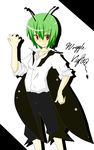  antennae cape flat_chest green_hair open_collar red_eyes short_hair solo tomboy touhou wriggle_nightbug 