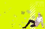  axis_powers_hetalia bird chick clover four-leaf_clover himaruya_hidekazu male_focus prussia_(hetalia) red_eyes silver_hair solo 