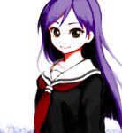  bad_id bad_pixiv_id idolmaster idolmaster_(classic) iseki_(kuroshura_no_tabiji) kisaragi_chihaya long_hair purple_hair school_uniform serafuku smile solo 