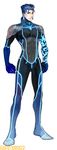  blue_hair bodysuit fate/extra fate_(series) lancer lowres male_focus neon_trim official_art solo wada_aruko watermark 