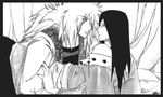  artist_request jiraiya lowres male_focus monochrome multiple_boys naruto orochimaru yaoi 