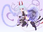  aliasse detached_sleeves headdress horns long_hair red_eyes senjou_no_valkyria senjou_no_valkyria_2 shield silver_hair targa thigh-highs thighhighs whip 