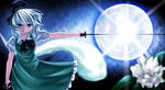  black_hairband blue_eyes ghost hairband highres katana konpaku_youmu konpaku_youmu_(ghost) makai_no_koutaishi sheath short_hair silver_hair solo sword touhou weapon 