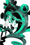  aqua_eyes aqua_hair bad_id bad_pixiv_id detached_sleeves hatsune_miku headset koi_wa_sensou_(vocaloid) legs long_hair megaphone necktie no_sense_of_shame skirt solo thighhighs twintails very_long_hair vocaloid zettai_ryouiki 