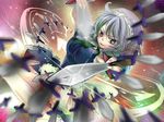  braid izayoi_sakuya knife short_hair silver_hair solo touhou tsubaki_haru twin_braids 