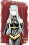  highres kukurus kukurusu long_hair military military_uniform red_eyes selvaria_bles senjou_no_valkyria senjou_no_valkyria_1 silver_hair uniform 