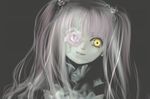  animated animated_gif dark face flower frills grey grin horror_(theme) kirakishou long_hair meguru_(lashe) one-eyed pale_skin pink_hair rose rozen_maiden silver_hair simple_background smile solo teeth twintails yellow_eyes 