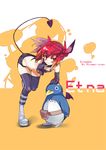  bad_deviantart_id bad_id bat_wings demon_girl disgaea elbow_gloves etna flat_chest gloves minami-nyan miniskirt pointy_ears prinny red_eyes red_hair skirt solo tail thighhighs twintails wings 