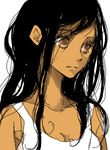  alternate_hairstyle axis_powers_hetalia black_hair brown_eyes dark_skin hair_down long_hair lowres namahamuro-su seychelles_(hetalia) solo 