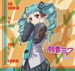  alternate_hairstyle detached_sleeves drill_hair green_eyes green_hair hatsune_miku long_hair makisige necktie solo twintails vocaloid 