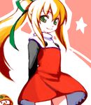  bad_id bad_pixiv_id blonde_hair green_eyes iseki_(kuroshura_no_tabiji) long_hair metool ponytail red_skirt rockman rockman_(classic) roll skirt star 