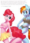  anthro anthrofied breasts clothing clubstripes comic covering covering_self duo earth_pony english_text equine female friendship_is_magic hoof_beat horse leche mammal my_little_pony panties pegasus pinkie_pie_(mlp) pony rainbow_dash_(mlp) skirt sports_bra text underwear wings 
