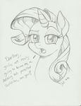  2015 breaking_the_fourth_wall dialogue english_text equine eyeshadow female friendship_is_magic horn latecustomer looking_at_viewer makeup mammal monochrome my_little_pony portrait rarity_(mlp) solo text unicorn 