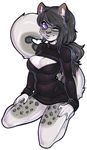  2015 anthro breasts clothing eyewear feline female frionella glasses keyhole_turtleneck leopard mammal snow_leopard sweater xenthyl 