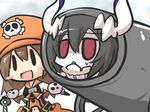  anchorage_water_oni blush_stickers cannon chibi commentary crossover goma_(gomasamune) guilty_gear guilty_gear_xrd hat horns kantai_collection may_(guilty_gear) md5_mismatch multiple_girls open_mouth orange_hat pirate pirate_hat red_eyes shinkaisei-kan sketch sweatdrop 