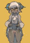  bottomless breasts caprine clothed clothing erect_nipples female hair half-dressed kemono mammal nipples panties sheep short_hair skirt underwear white_hair 黒井もやもや 